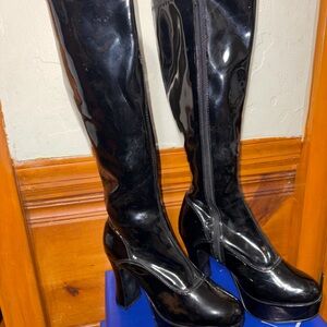 Y2K Patent Leather Platform Knee High Boots – FUNtasma Exotica-2000